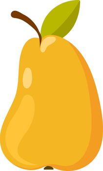 Yellow pear icon. Ripe fruit from garden tree
