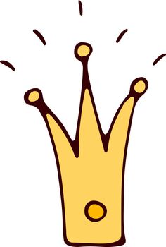 Cute little crown. Princess symbol. Shiny golden royal sign