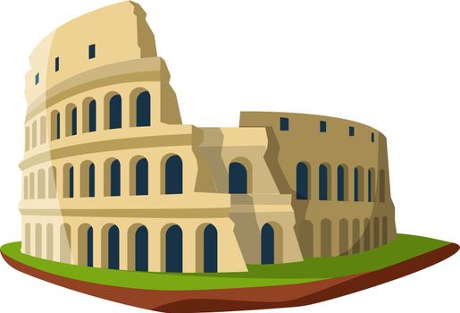 Ancient Rome landmark. Italian culture symbol. Colosseum icon