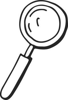 Magnifying glass icon. Hand drawn search symbol