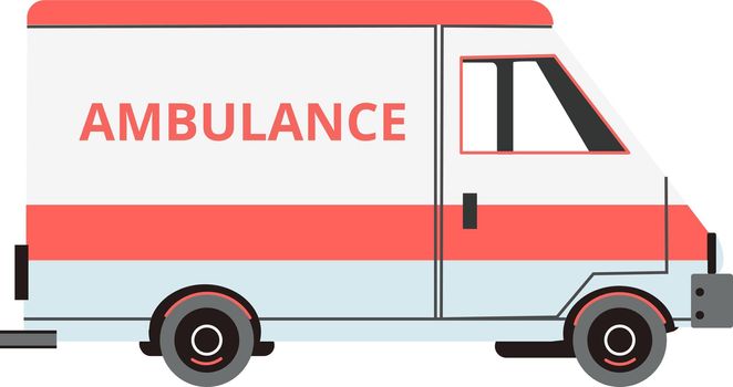 Medical emergency city transport. Ambulance flat icon