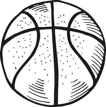 Basketball ball. Hand drawn team sport symbol