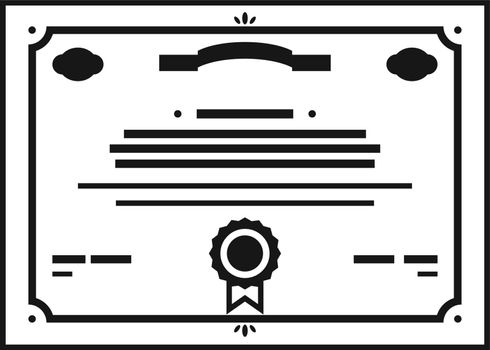 Certificate line icon. Educational diploma black symbol