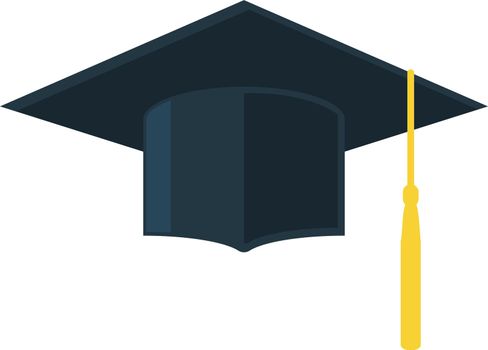 Graduation cap. Black squared hat. Student symbol