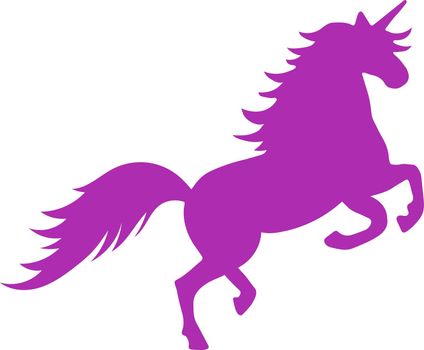 Unicorn reared up. Mythology horse creature silhouette
