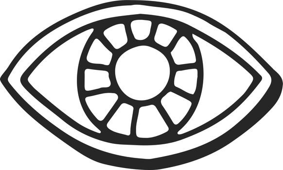 Eye symbol. Hand drawn vision sense icon