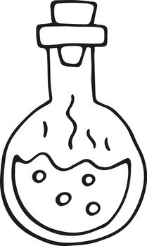 Chemical flask glass line icon. Magic potion