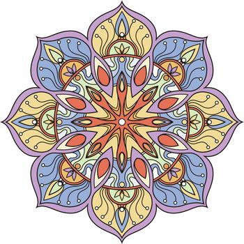 Mandala symbol. Color ornate decorative ethnic motif