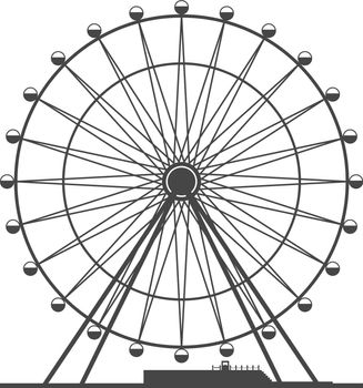 Giant observation wheel icon. Amusement park ride