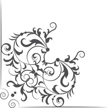 Ornamental corner. Retro classic swirl border template