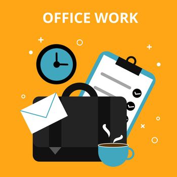 Office work concept. Paperwork job flat symbol
