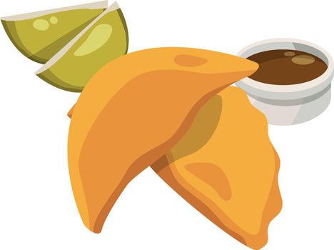 Fried empanadas icon. Cartoon spanish food cuisine isolated on white background