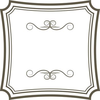 Scrapbook blank frame template. Decorative swirl borders