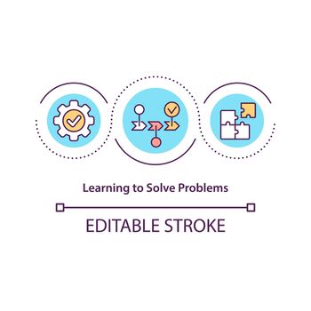 Learning to solve problems concept icon