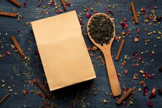 mock up paper bag green tea