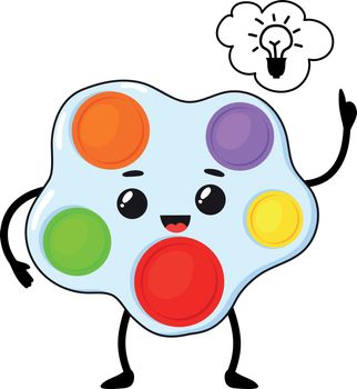 Dimple have idea. Simple kids toy kawaii game, vector