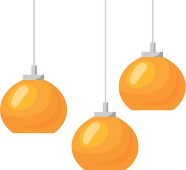 Modern chandeliers. Shine office creative decor, vector illustration