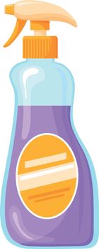 Plastic bottle with spray cap. House cleaning cartoon detergent