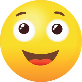 Emoji Pleasantly surprised. Emoticon reaction icon vector