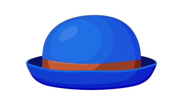 Cartoon blue hat. Fedora head for woman and man, vector illustration