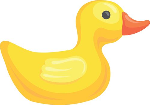 Yellow duck icon. Cartoon cute bird character