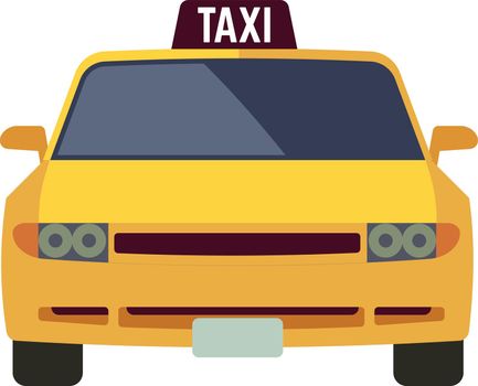 Taxi car icon. Yellow cab front view