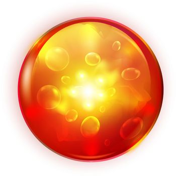 Fantasy light ball. Realistic fire magic orb