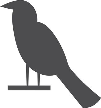 Black bird symbol. Stylized eastern ornament element