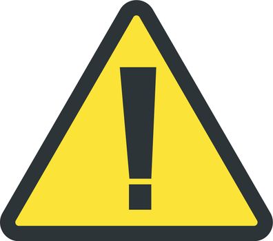 Exlamation point in yellow triangle. Attention sign. Caution symbol