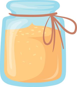 Mason jar tied with rope. Organic product container
