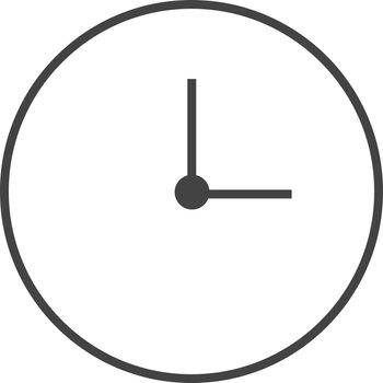 Clock icon. Thin black line time symbol