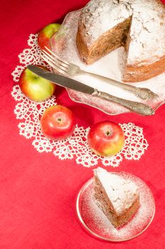 Applesauce raisin rum cake for christmas table