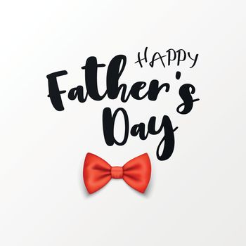 Fathers Day, June 19th. Vector Background. Banner with Red Realistic Bow Tie, Lettering, Typography. Silk Glossy Bowtie, Tie Gentleman. Fathers Day Holiday Concept