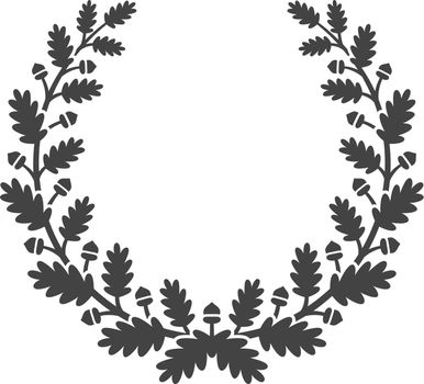 Oak wreath. Leaves laurwl branches success symbol