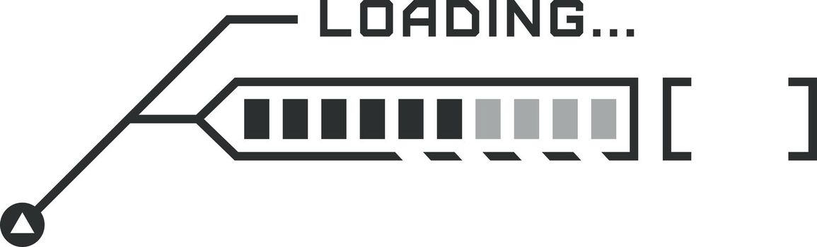 Loading bar in HUD style. Futuristic interface element.