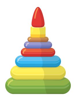 Pyramide toy icon. Colorful children game symbol