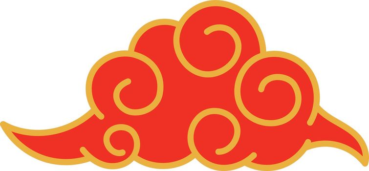 Cloud festive decoration element. Chinese sky symbol