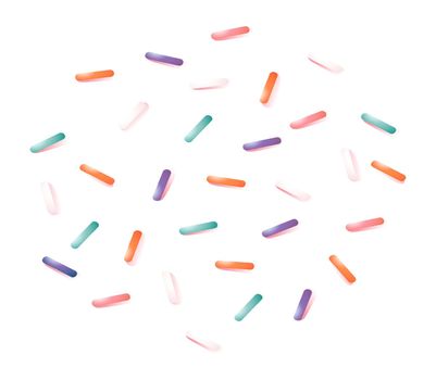 Sprinkles set. Colorfull confetti decoration for cake and bakery.