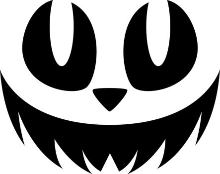 Scary face icon. Evil smile. Halloween symbol