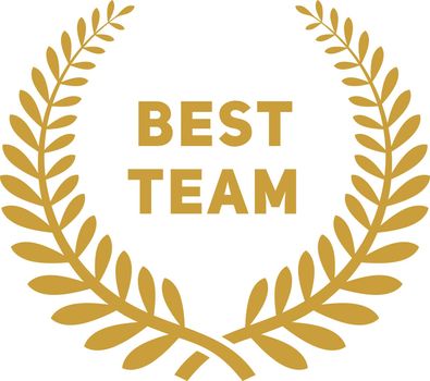 Best team golden badge. Laurel branches award sign
