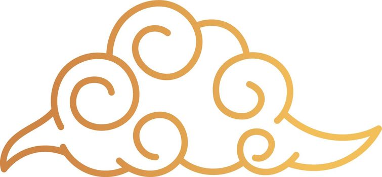 Cloud golden pattern element in curly line style