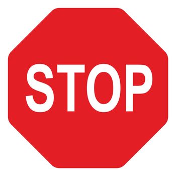 Stop sign. Red warning symbol. Forbidden way