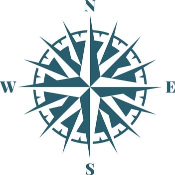 Wind rose icon. Orientation symbol. Map compass