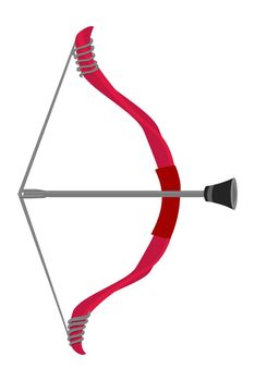 Arrow bow toy. Cartoon kids longbow in cartoon style