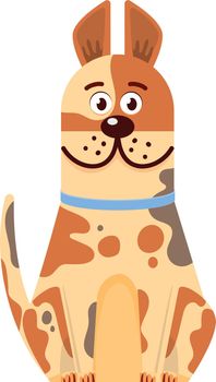 Sitting dog icon. Front view. Happy cartoon character