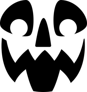 Spooky face silhouette. Fun halloween mask or carved pumpkin