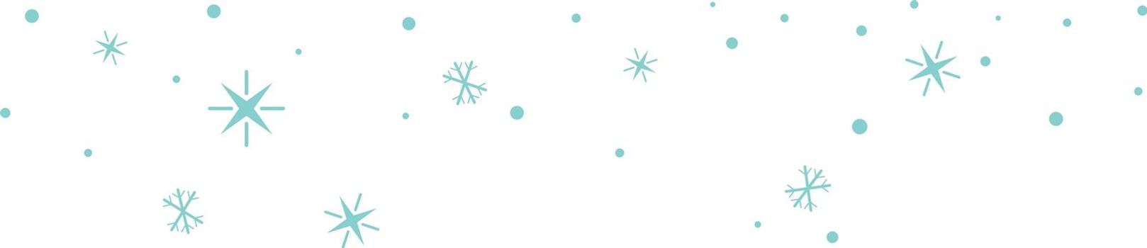 Blue snowflakes falling. Winter snow simple pattern