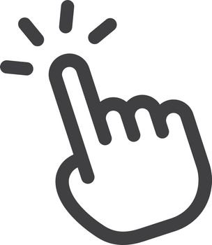 Touch icon. Hand symbol. Finger touching screen