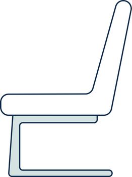 Chair side view. Office furniture. Seat icon