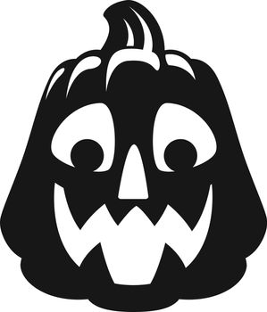 Scary pumpkin silhouette. Black carved face icon